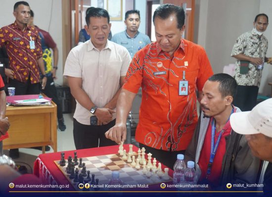 Kakanwil Kemenkumham Malut Buka Turnamen Catur Dalam Semarak HDKD ke 77 2022